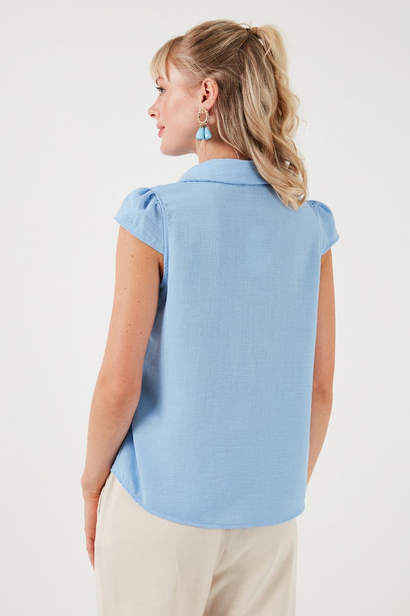 Lace Detailed Short Sleeve Regular Fit Shirt Women's Shirt 611GO0215