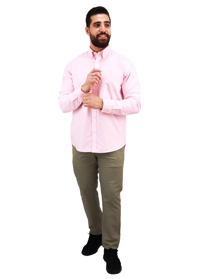 Men Wrinkle Free Shirt Pink