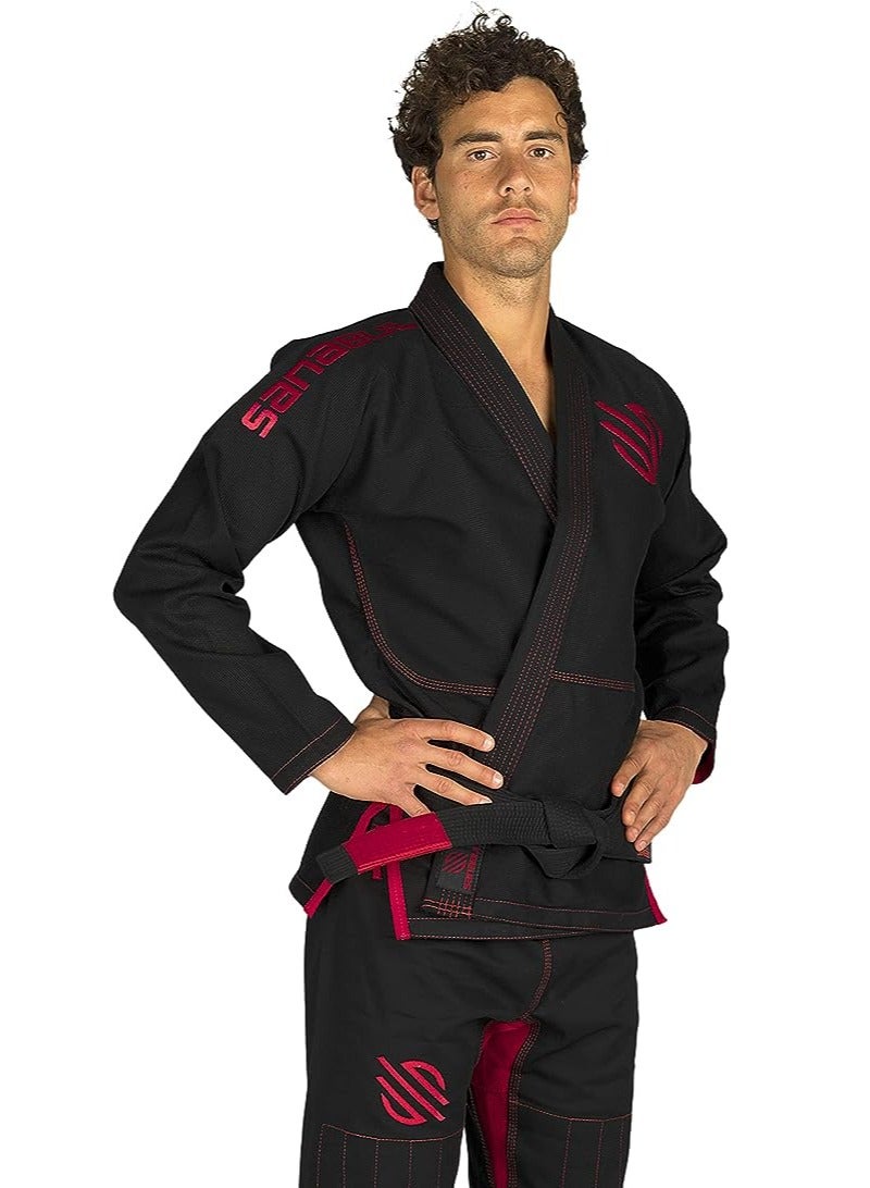 Essential BJJ Gi for Men | Brazilian Jiu Jitsu Gi BJJ | Lightweight, Preshrunk Cotton Fabric | IBJJF Approved Black