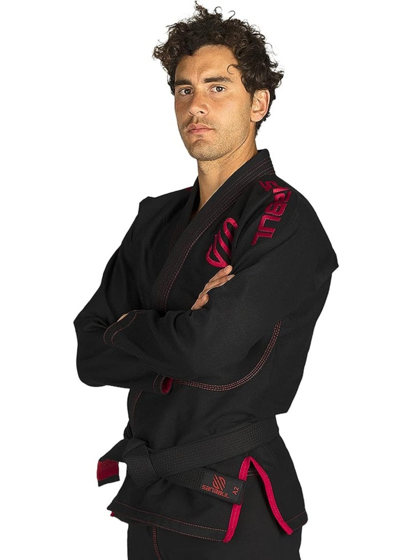 Essential BJJ Gi for Men | Brazilian Jiu Jitsu Gi BJJ | Lightweight, Preshrunk Cotton Fabric | IBJJF Approved Black