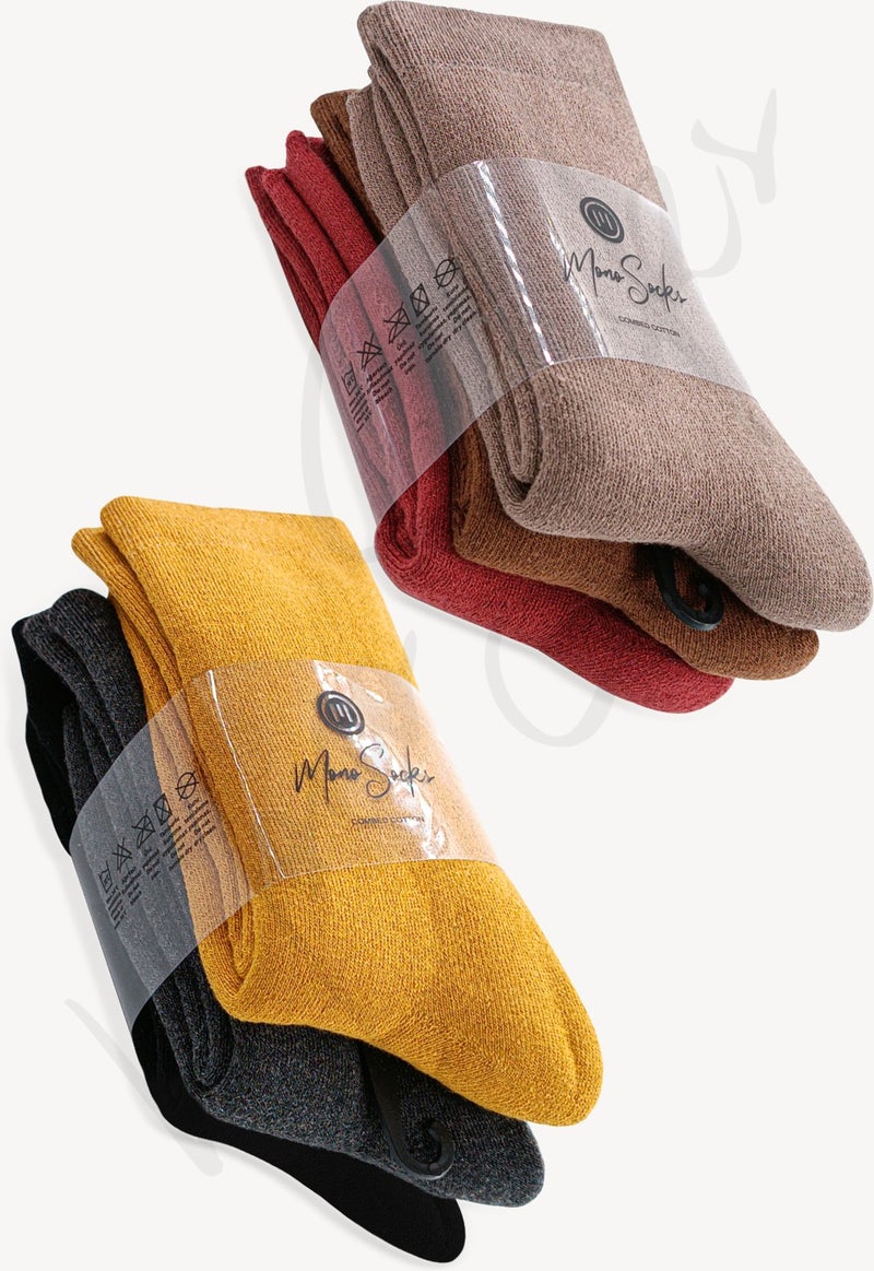 6 Pack Cotton Thick Winter Towel Socks