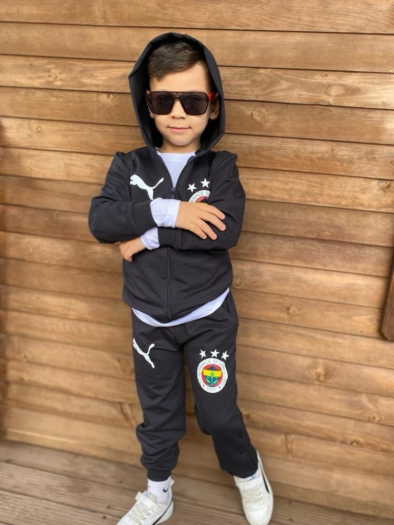 Children's Fan Fenerbahçe Tracksuit Set with Bag