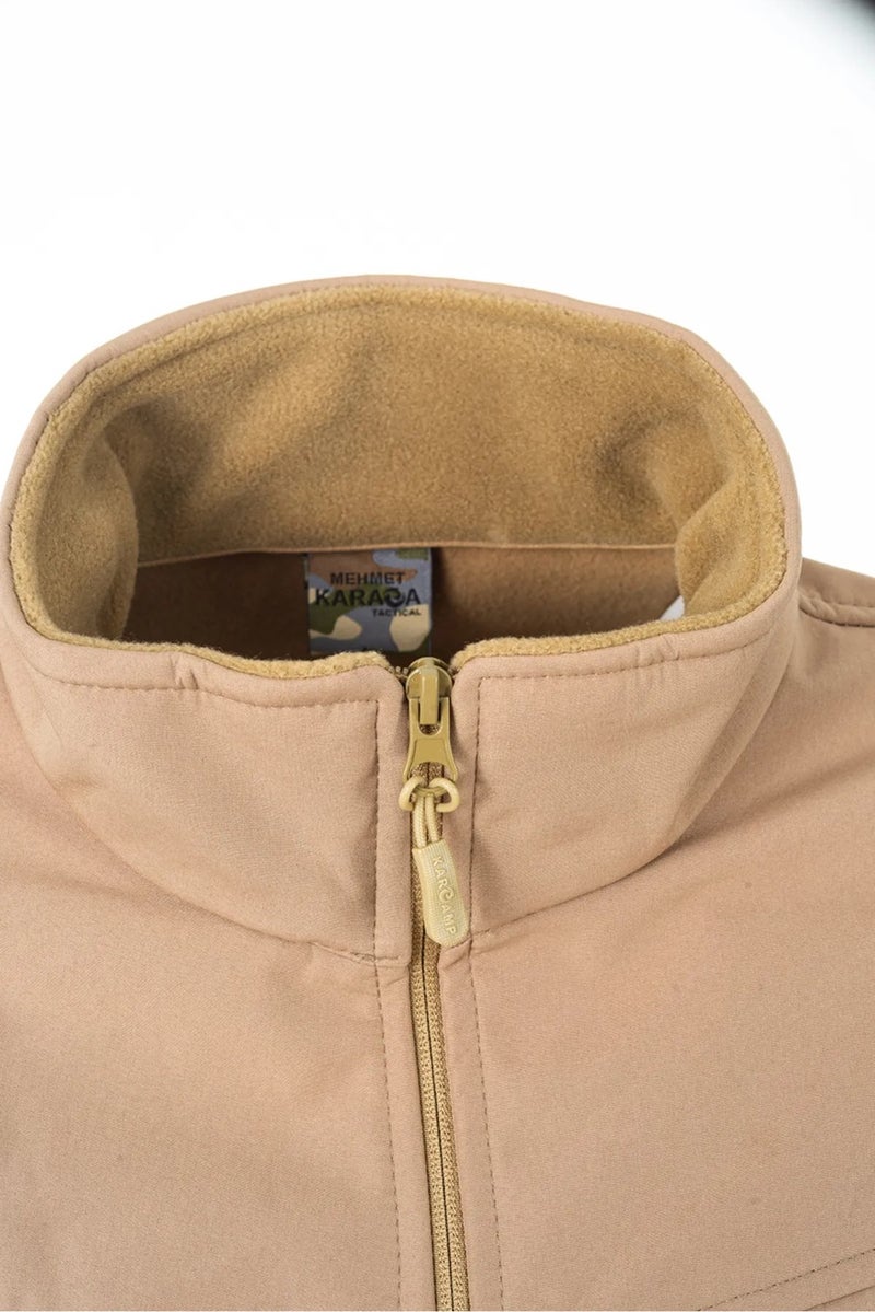 5 Pocket Fleece Coat Jacket with Pocket Flap