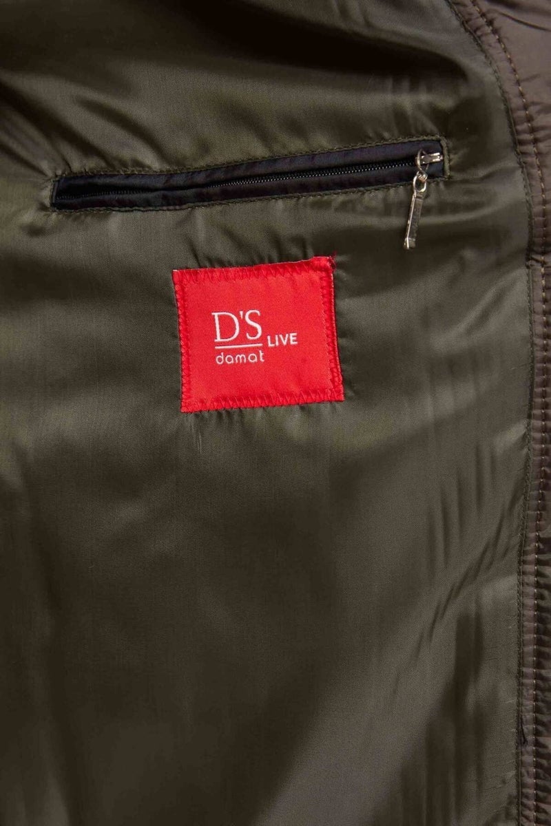 Ds Damat Slim Fit Khaki Windproof Fiber Filled Coat 3HF07ORT04262