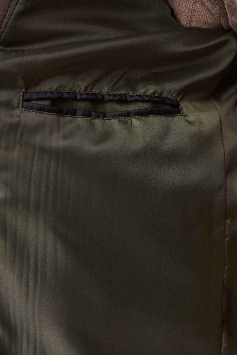 Ds Damat Slim Fit Khaki Windproof Fiber Filled Coat 3HF07ORT04262
