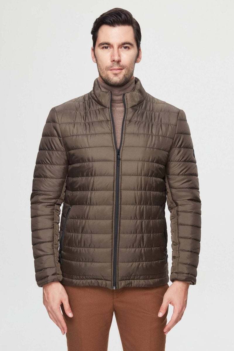 Ds Damat Slim Fit Khaki Windproof Fiber Filled Coat 3HF07ORT04262
