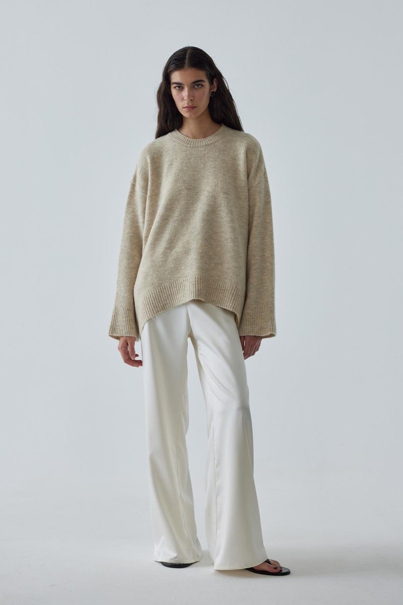 Beige Lina Basic Sweater