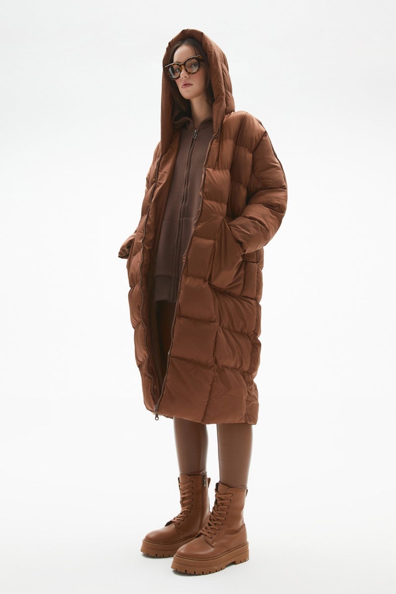 Loose Fit Hooded Inflatable Coat