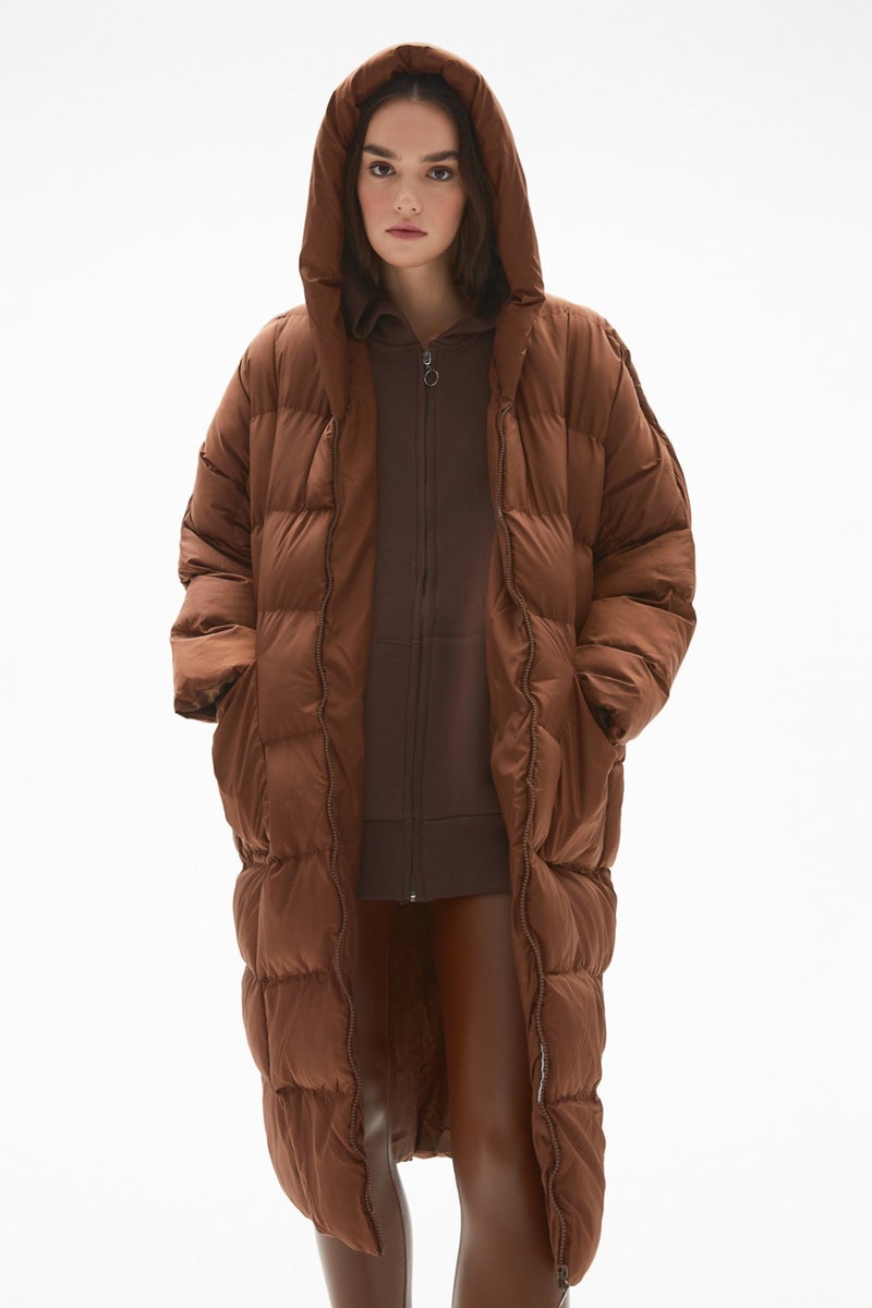 Loose Fit Hooded Inflatable Coat