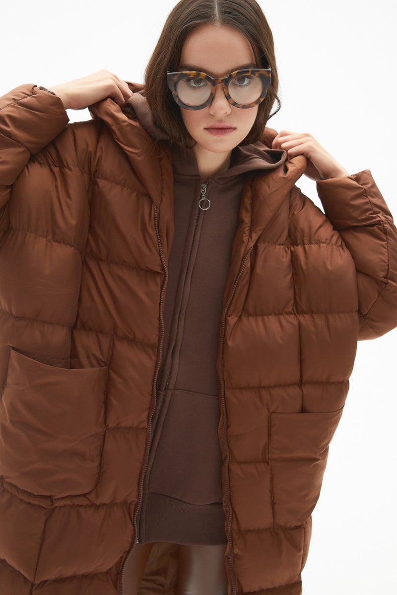 Loose Fit Hooded Inflatable Coat