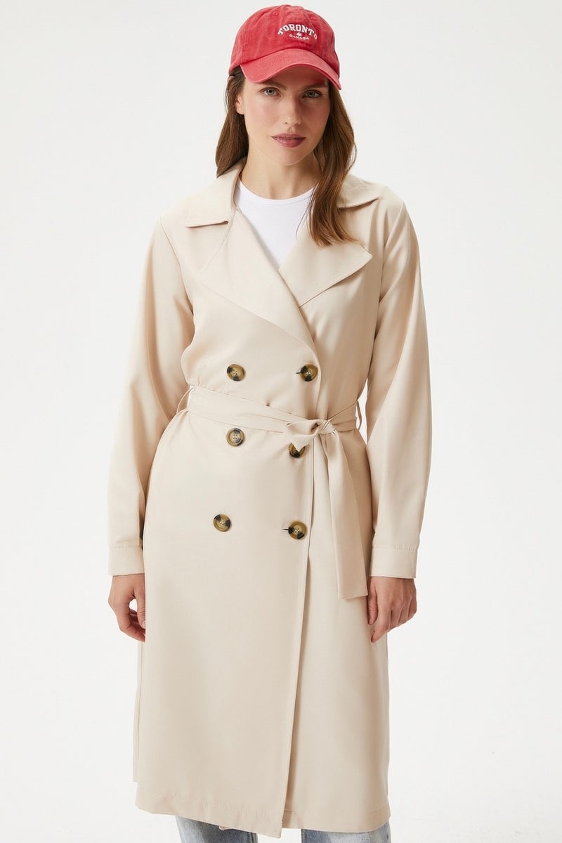 Women's Light Seasonal Cream Trench Coat