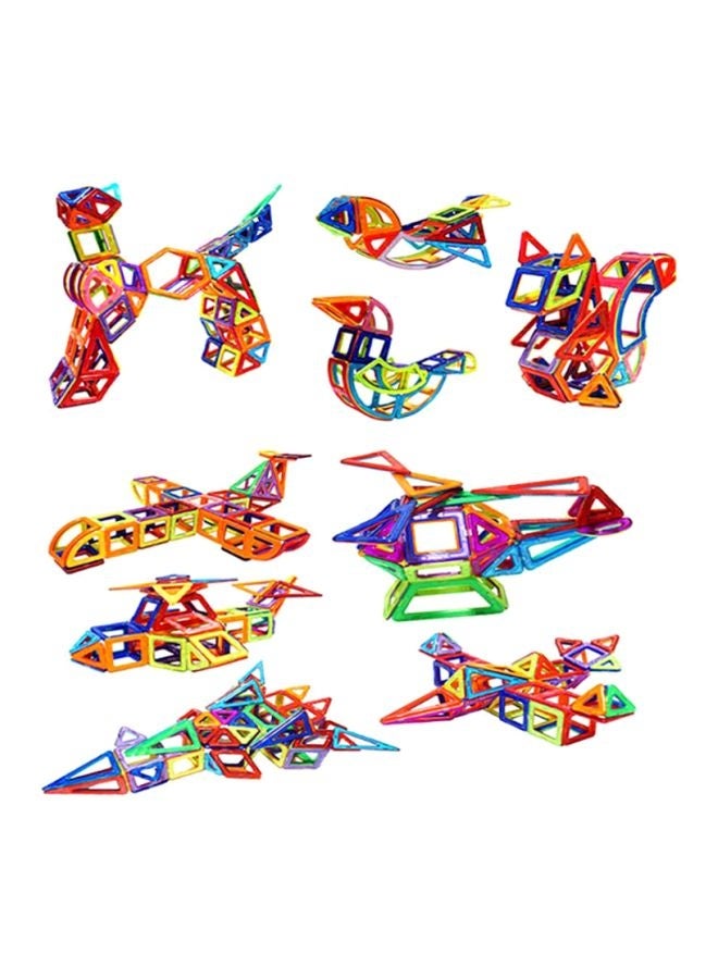 207-Piece Colourful Sturdy And Durable Geometrical Shaped Magnetic Building Blocks Toys Set 29x21x18cm