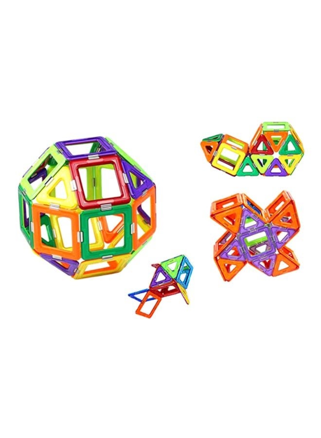 207-Piece Colourful Sturdy And Durable Geometrical Shaped Magnetic Building Blocks Toys Set 29x21x18cm