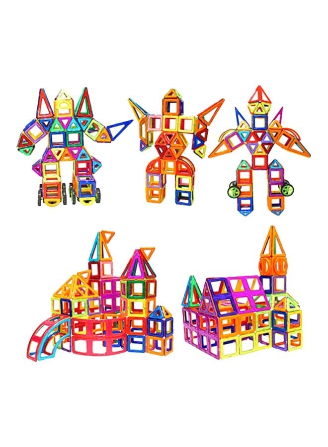 207-Piece Colourful Sturdy And Durable Geometrical Shaped Magnetic Building Blocks Toys Set 29x21x18cm