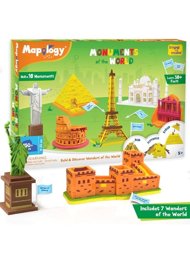 Imagimake Mapology Monuments of World | 3D Puzzles for Kids Ages 8-10 | Learning & Educational Toys for Kids 5-7 | Puzzles for Kids Ages 4-8 | Easter Gifts for Kids | Easter Toys