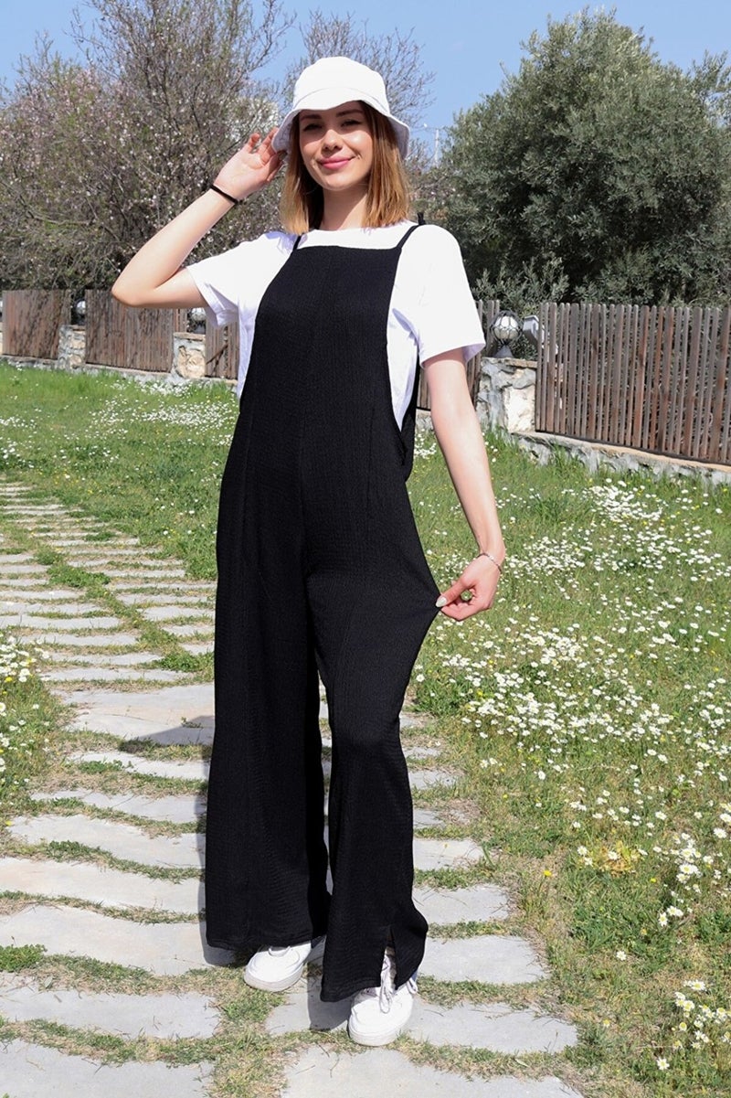 Casual Strappy Loose Cut Summer Women's Jumpsuit BT5104BLACK