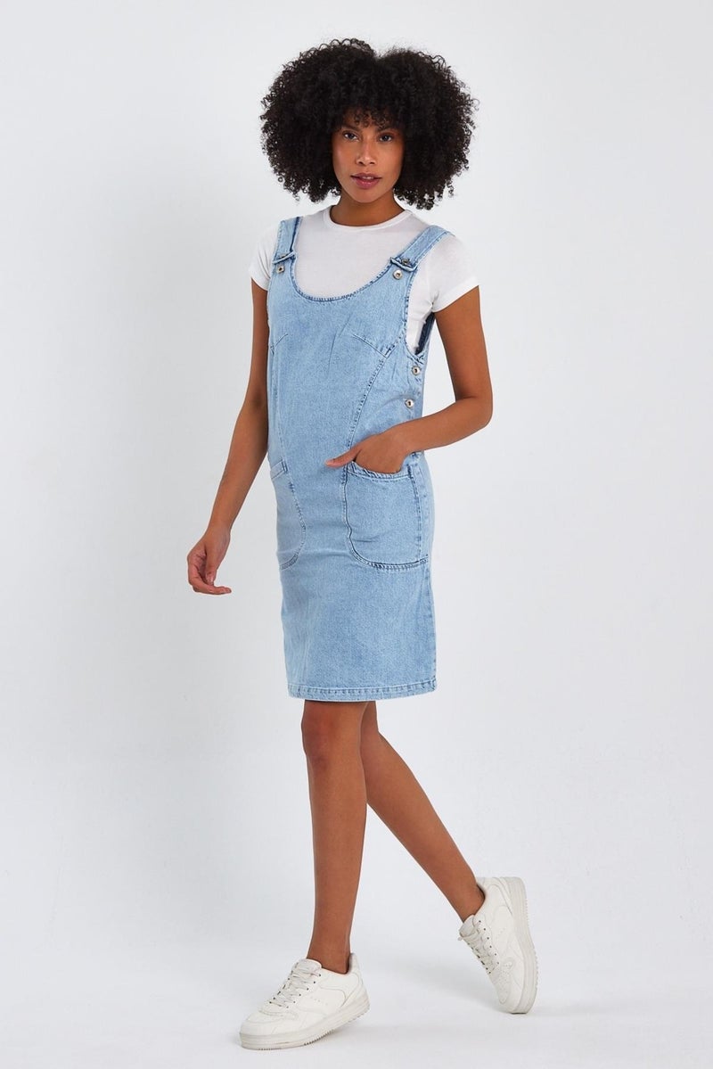 Pocket Detailed Overall Dress Ag-5013Am