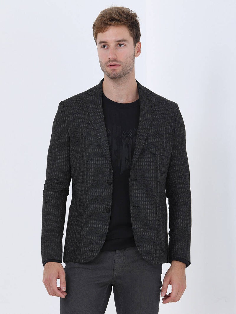 Anthracite Striped Modern Fit Suit