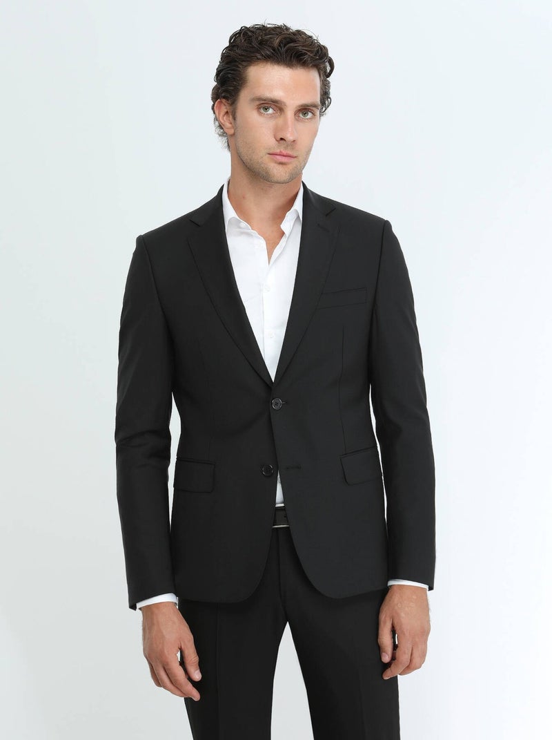 Black Modern Fit Wool Blend Suit