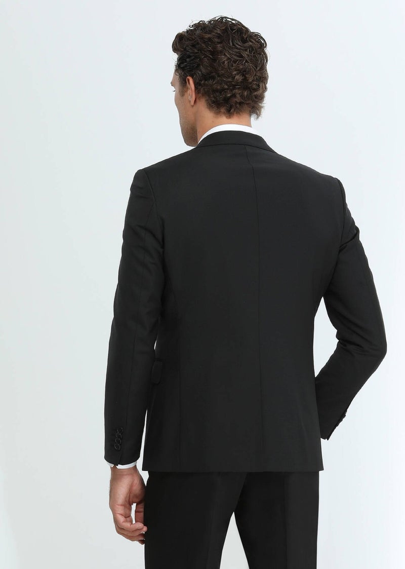 Black Modern Fit Wool Blend Suit