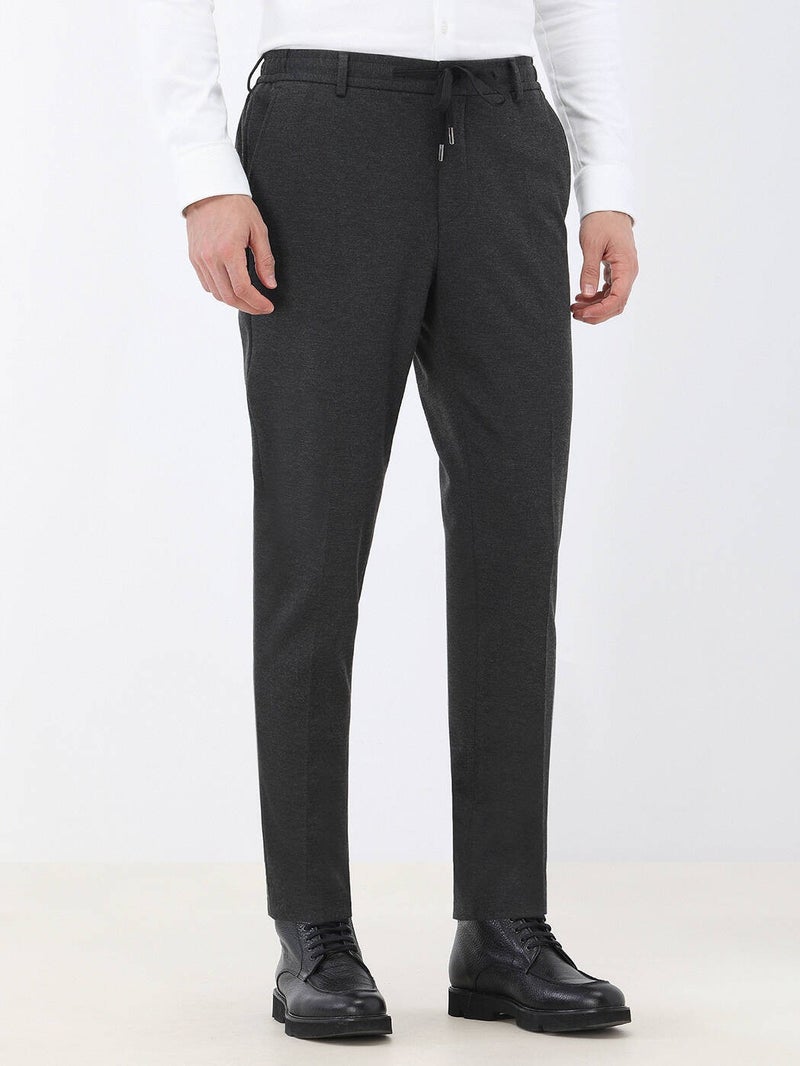 Anthracite Patterned Modern Fit Knitted Suit