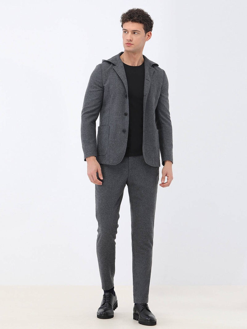 Anthracite Plain Modern Fit Wool Blend Suit