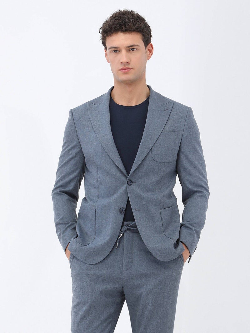 Blue Plain Modern Fit Suit