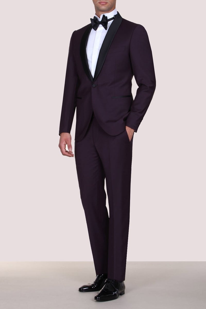 KİP Slim Fit Pleated Shawl Collar Tuxedo Suit