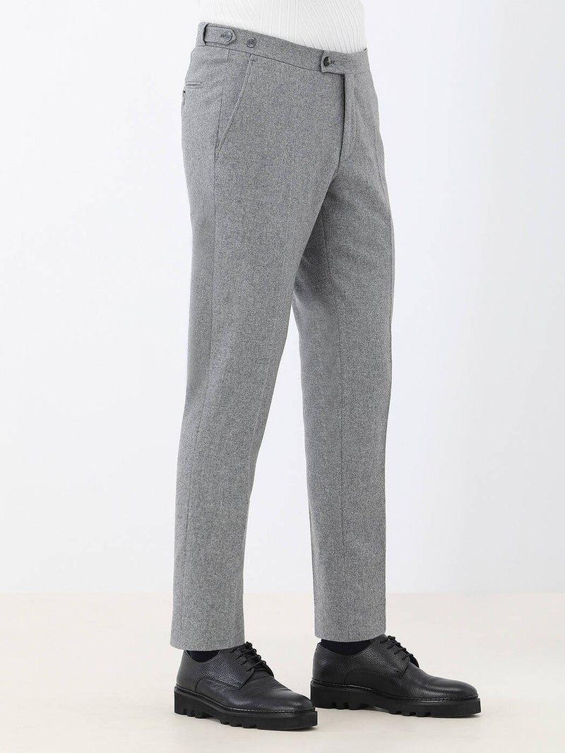 Gray Plain Modern Fit Wool Blend Suit