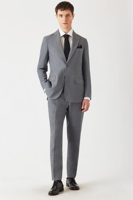 Men's Mono Collar 2 Button Double Slit Suit GRAY PTK22Y22125_D55