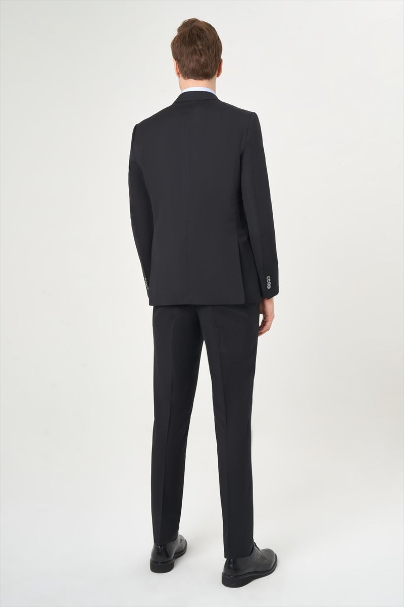 Men's Regular Fit Plain Suit BLACK PTK22K22225_D99