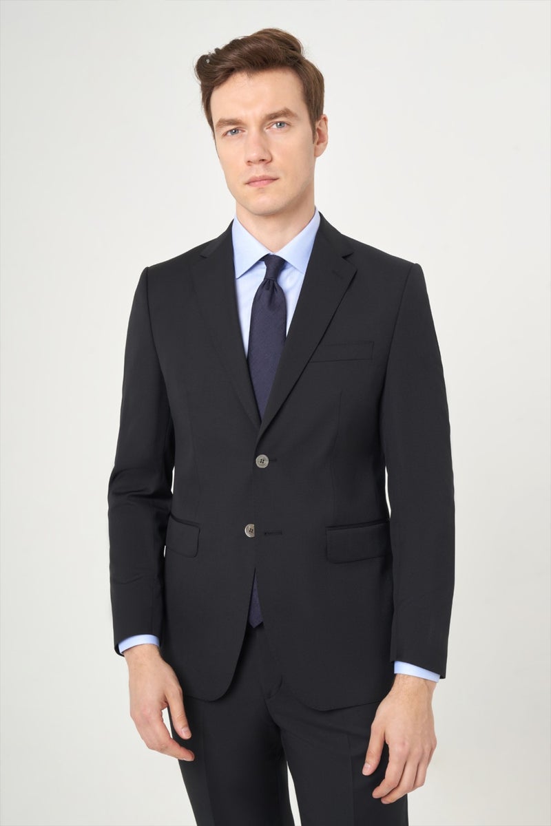 Men's Regular Fit Plain Suit BLACK PTK22K22225_D99