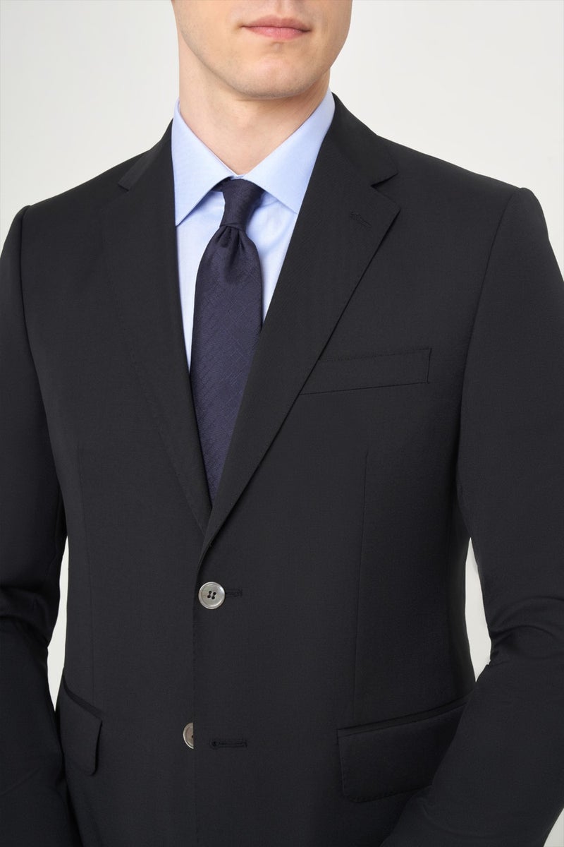 Men's Regular Fit Plain Suit BLACK PTK22K22225_D99