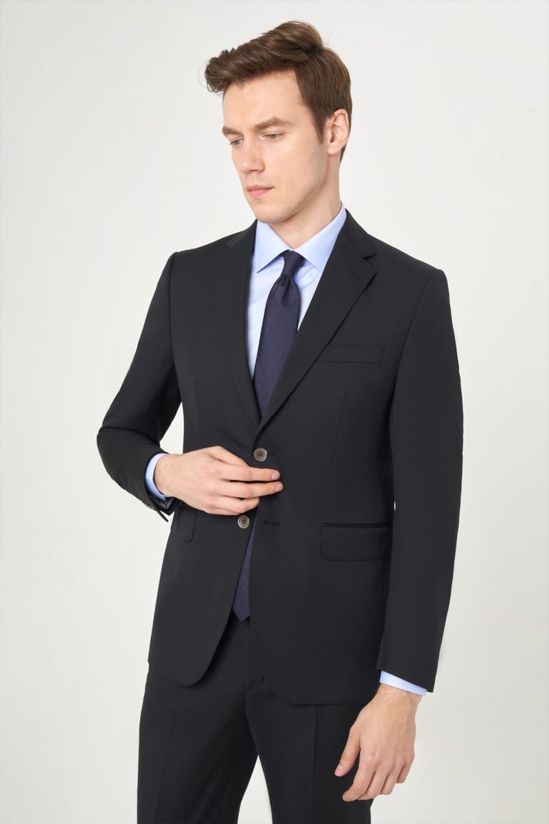 Men's Regular Fit Plain Suit BLACK PTK22K22225_D99