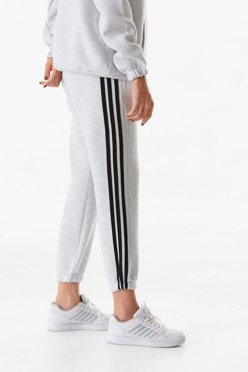 Side Striped Elastic Waist Jogger Sweatpants