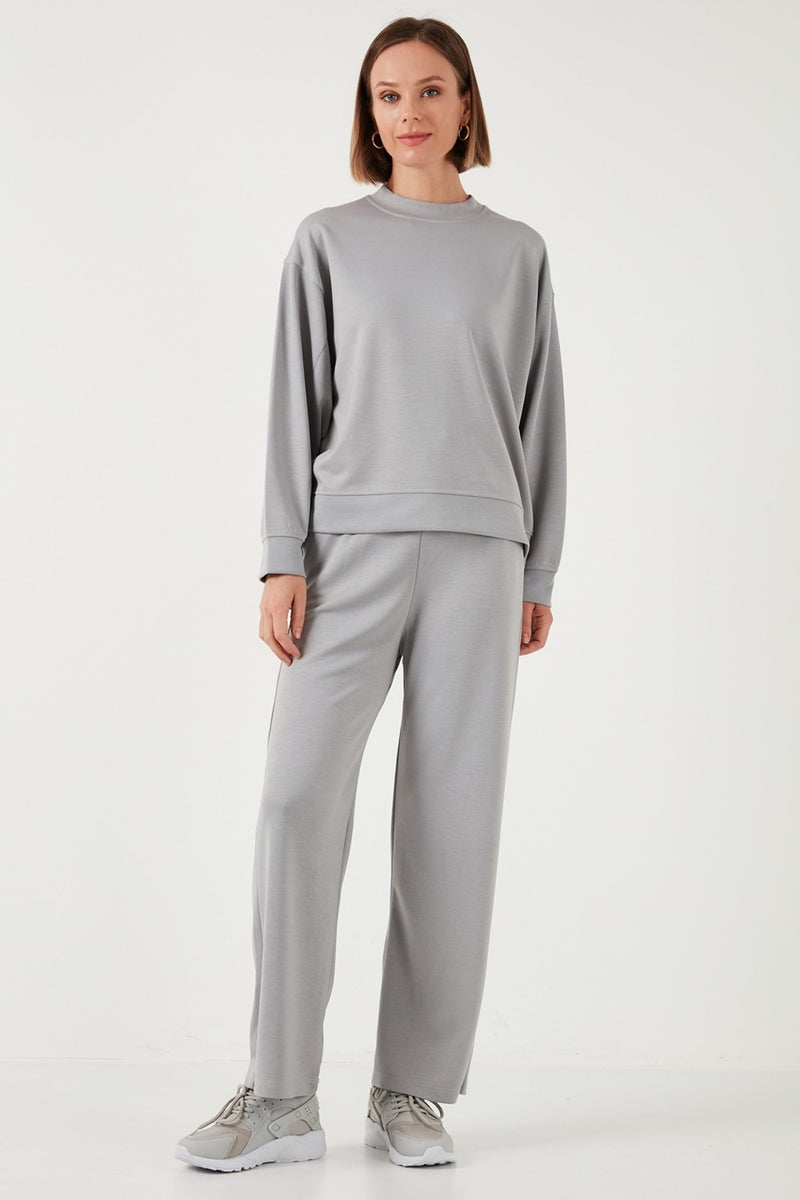 Stretch Wide Leg Regular Fit Oysho Fabric Sweatpants Women's Sweatpants 5865881