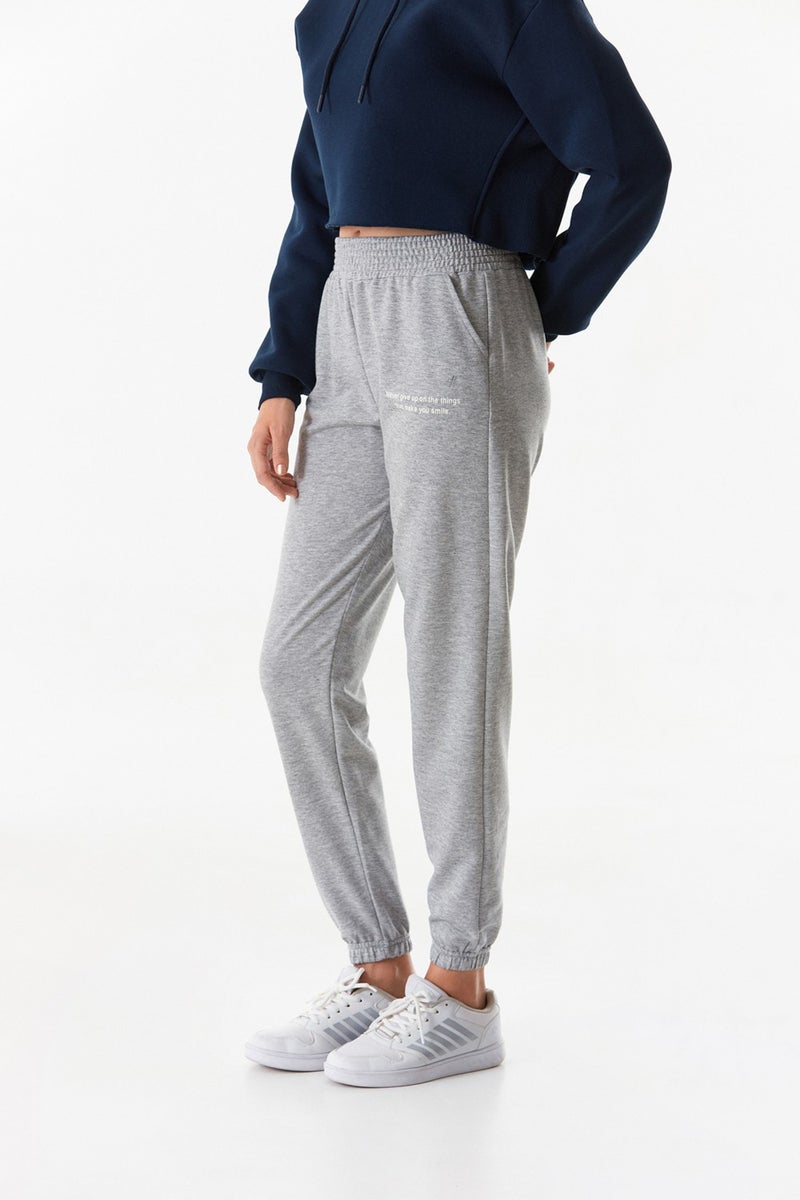 Printed Elastic Waist Jogger Sweatpants