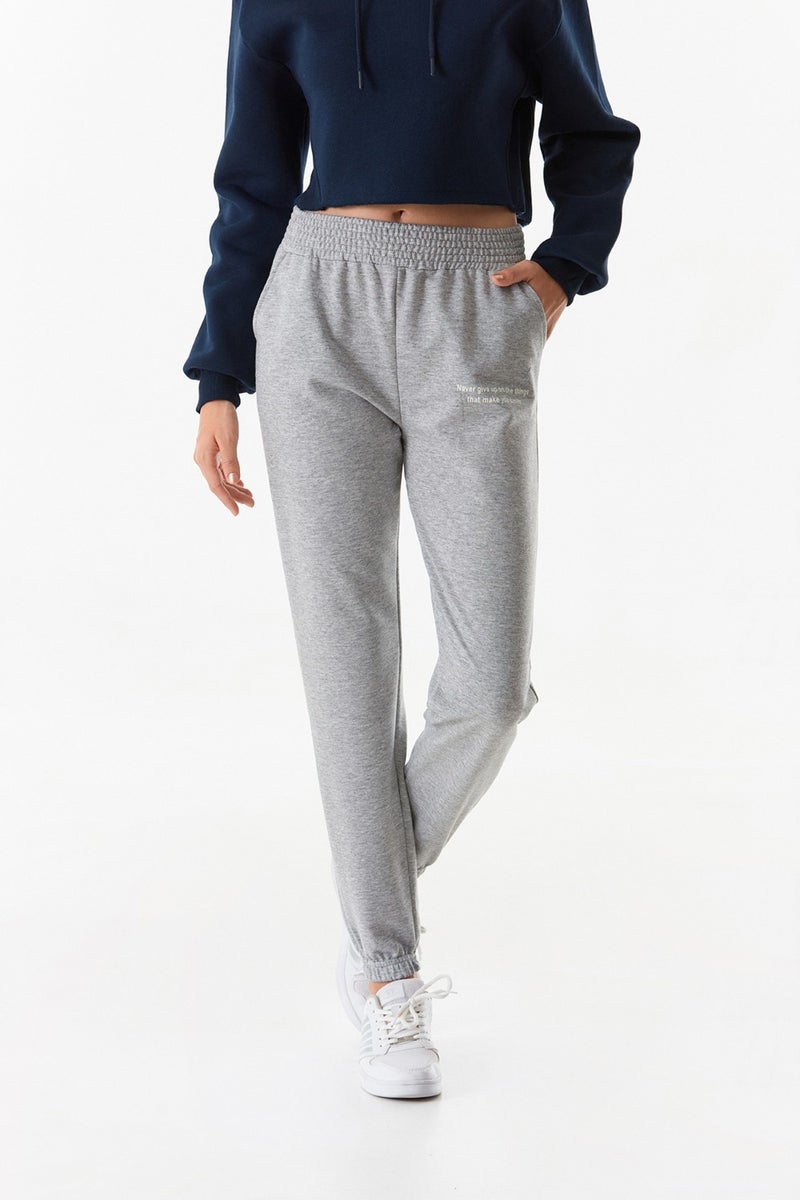 Printed Elastic Waist Jogger Sweatpants