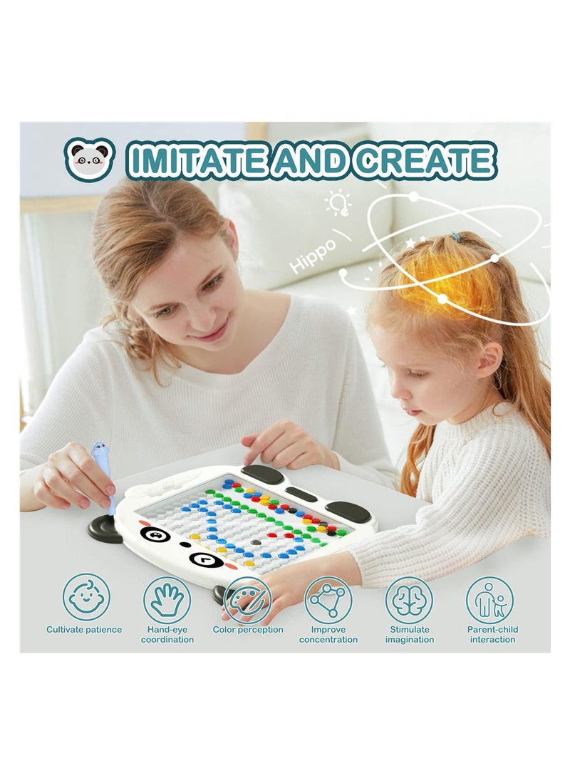 Magnetic Drawing Board, for Kids, Toddlers, Panda Doodle Board with Beads and Magnetic Pen, Magnetic Dot Board Art Educational Toys