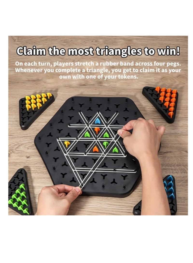 Chain Triangle Chess Game, Triggle Board Game, Triggle Rubber Band Game, Triangle Chain Chess Game Set, Family Interactive Board Game, for Toddlers, Kids, Adults, Family, Party