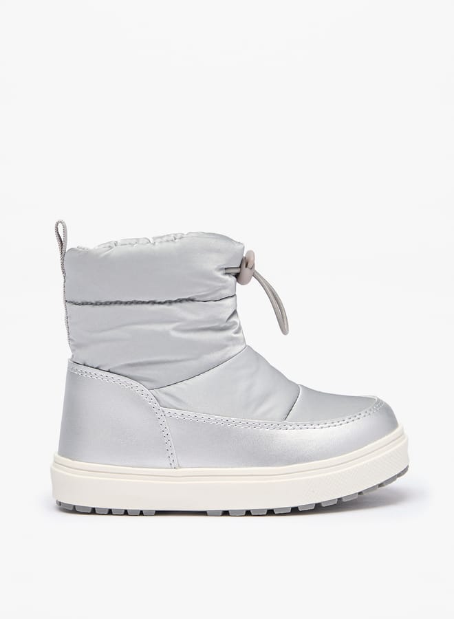 Girls Solid Ankle Boots with Zip Closure and Pull Tabs