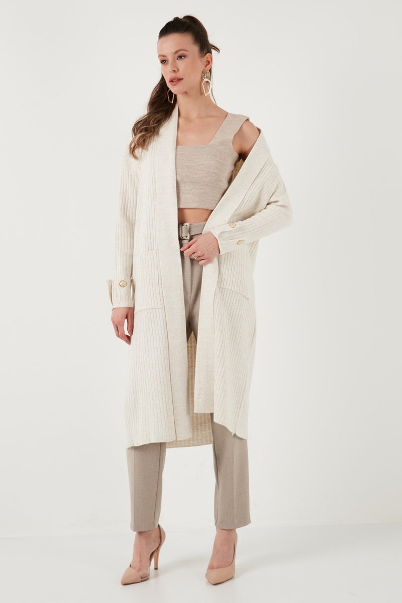 100% Acrylic Knitted Long Cardigan Women's Cardigan 4615212