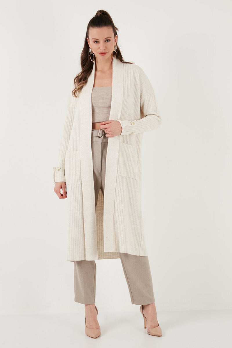 100% Acrylic Knitted Long Cardigan Women's Cardigan 4615212
