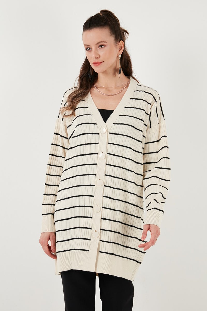 V Neck Buttoned Knitted Cardigan Women's Cardigan 4616137