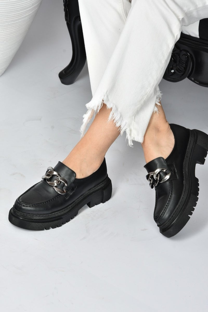 Black Thick Soled Women's Casual Shoes K294760009