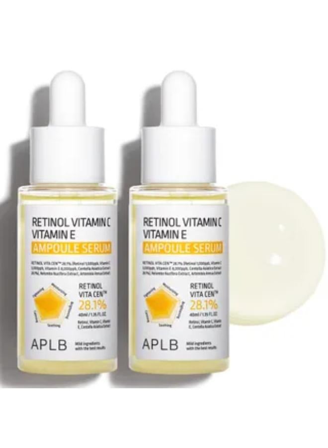 Retinol Vitamin C Vitamin E Ampoule Serum Set 2 pcs