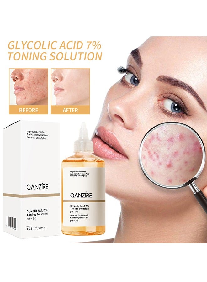 Glycolic Acid 7% Toning Solution - Anti-aging Face Toner Ordinary Acne Remover Lifting Firming Wrinkles Glowing Facial Care 240ml