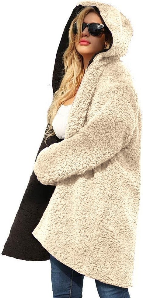 Plush Double-Sided Winter Women's Furry Jacket WS04CREAM