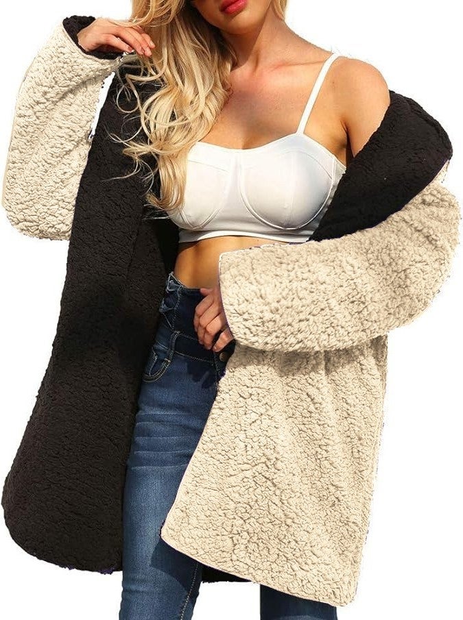 Plush Double-Sided Winter Women's Furry Jacket WS04CREAM