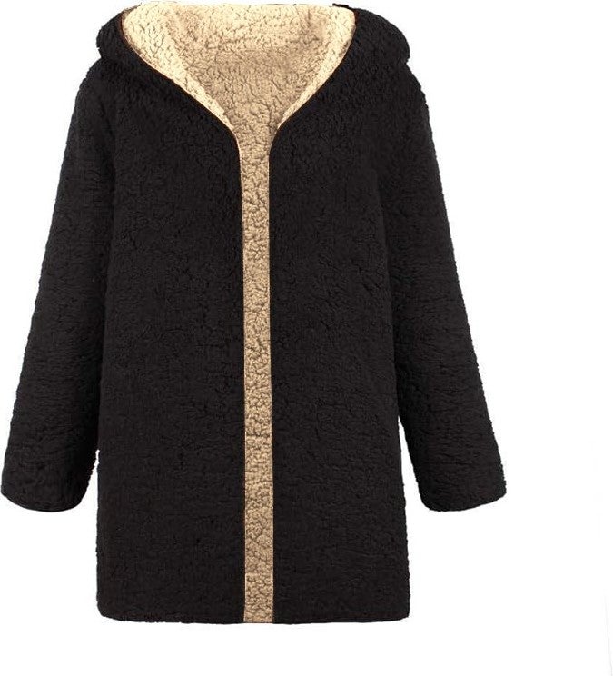 Plush Double-Sided Winter Women's Furry Jacket WS04BLACK